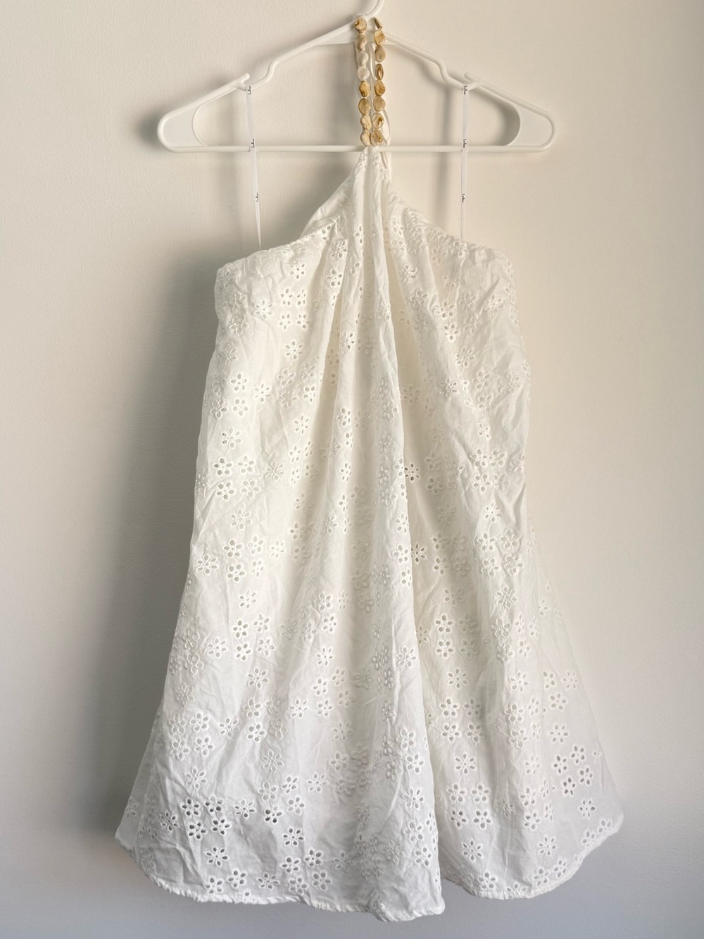 NWT Lulus Mina White Eyelet Embroidered Shift Mini Dress Size Small - Picture 5 of 8